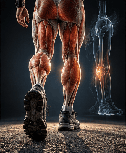 Leg and calf muscles working during high-volume daily walking and endurance exercise